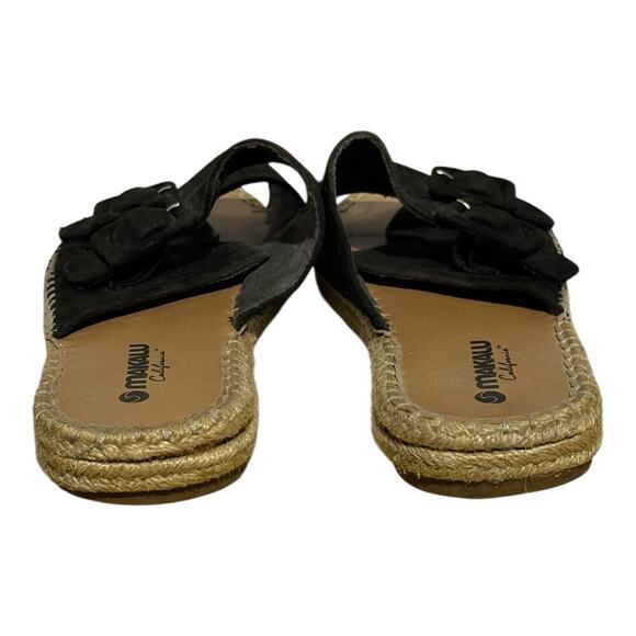 Makalu California Black Suede Buckle Sandals Espadrille Slip-On Women's Size 8.5 - Picture 6 of 9